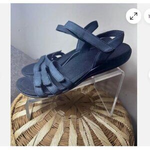 Abeo Leather Sandals Biosystem Orthotic Support Footbed Black Size US 11 N